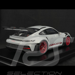 Porsche 911 GT3 RS Type 992 2023 Ice Grey Metallic / Pyro Red Stripes 1/12 Spark WAP0231550P001