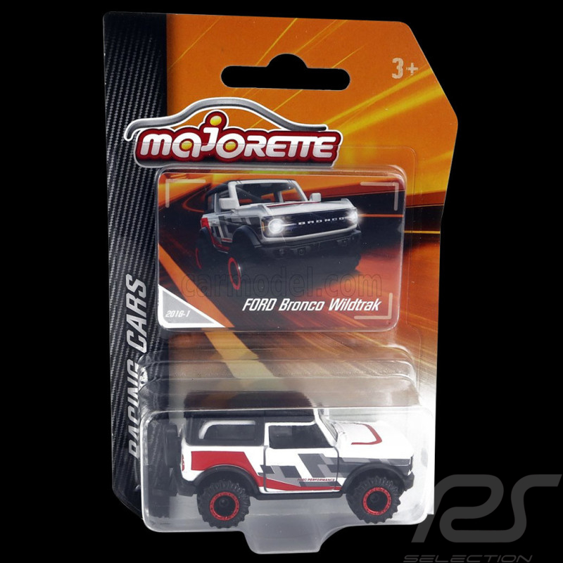 Ford Bronco Wildtrak Blanc Rouge Noir Racing Cars 1/59 Majorette 212084009SMO