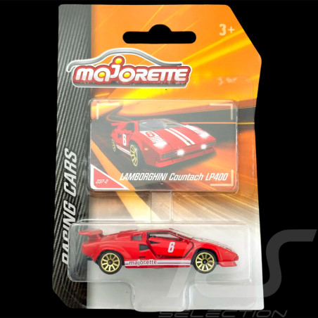 Lamborghini Countach LP400 n° 6 Red White Racing Cars 1/59 Majorette 212084009SMO