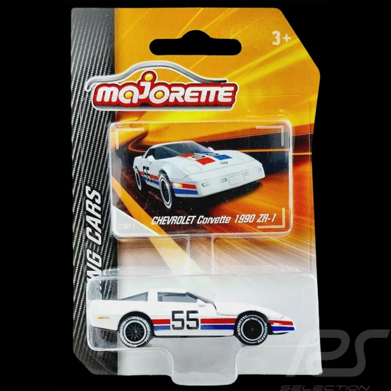 Chevrolet Corvette 1990 ZR-1 n° 55 Blanc Rouge Bleu Racing Cars 1/59 Majorette 212084009SMO