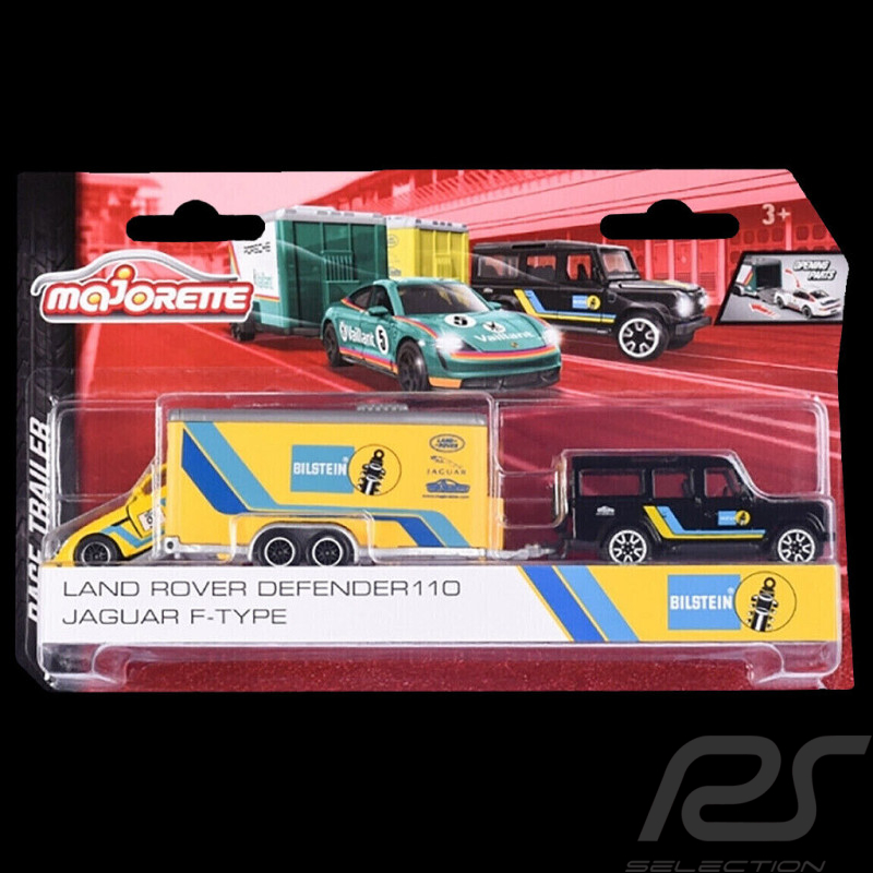Ensemble Land Rover Jaguar Bilstein Race trailer 1/597 Majorette 212053111