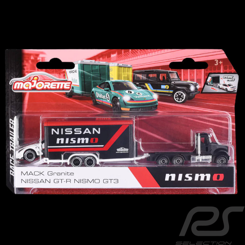 Ensemble Nissan Nismo Race trailer 1/59 Majorette 212053111