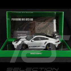 Porsche 911 GT3 RS Type 992 2022 Nürburgring Edition GT Silver / Blue Stripes 1/18 Minichamps 110062021