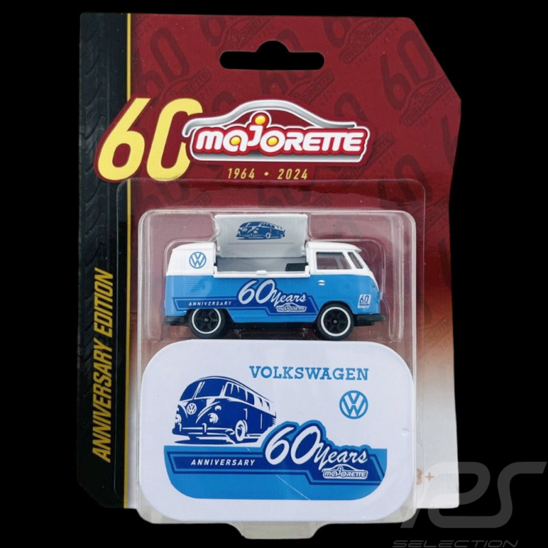 VW Transporter Bulli T1 Anniversary Edition 60 Jahre Blau / Weiß 1/59 Majorette 212054102