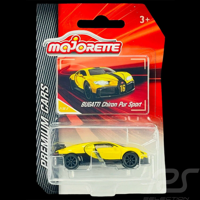 Bugatti Chiron Pur Sport Premium cars 213C-2 Yellow / Black 1/59 Majorette 212053052
