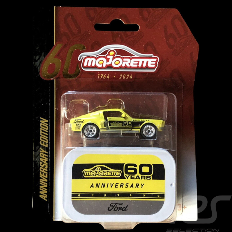 Ford Mustang Anniversary Edition 60 ans Jaune / Noir 1/59 Majorette 212054102