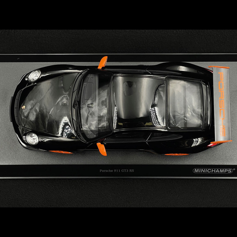 Minichamps 1:18 Porsche 911 (997) GT3 RS Ano de construção 2007 preto / laranja aros 155062121 modelo carro 155062121 4012138761773