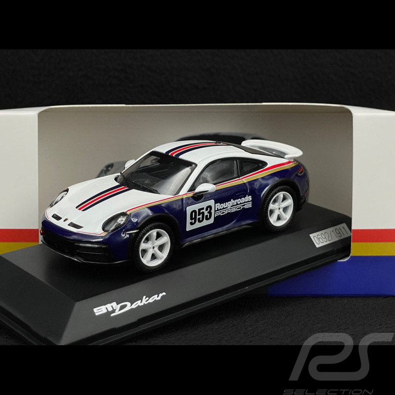 Porsche 911 Dakar Type 992 2023 Roughroads N° 953 Rally Design Gentian Blue / White 1/43 Spark WAP0200020PDKR