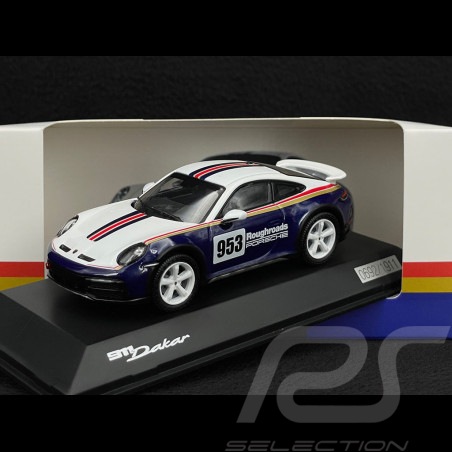 Porsche 911 Dakar Type 992 2023 Roughroads N° 953 Rally Design Gentian Blue / White 1/43 Spark WAP0200020PDKR