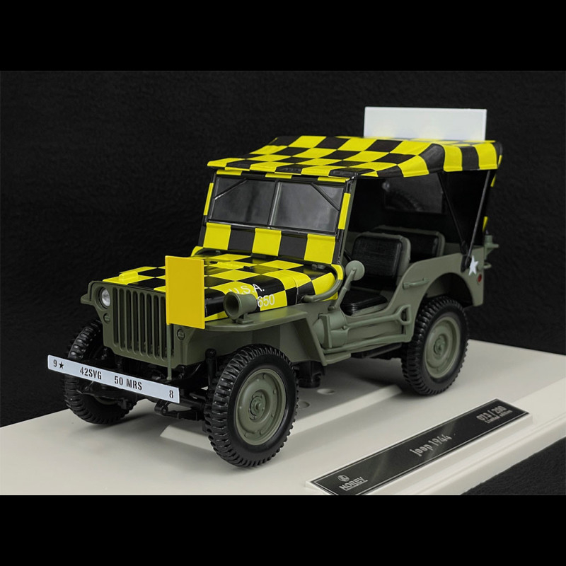 Miniature Jeep Militaire 1944 - 1st Division Infanterie - Norev 1/18 Résine - Édition Limitée 200 Ex