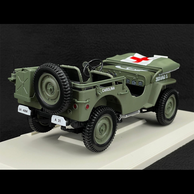 Miniature neuve Jeep Militaire 1944 1st Division Infanterie HQ 200 exemplaires 1/18 Norev - Collection