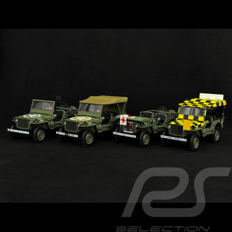 Set of 4 Jeep Army 1944 Special D-Day 1/18 Norev