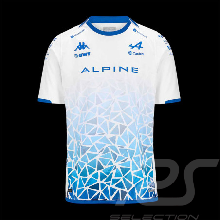 Alpine T-shirt F1 Team Barcelona GP Ocon Gasly White / Royal Blue Kappa 361W41W-A06 - men