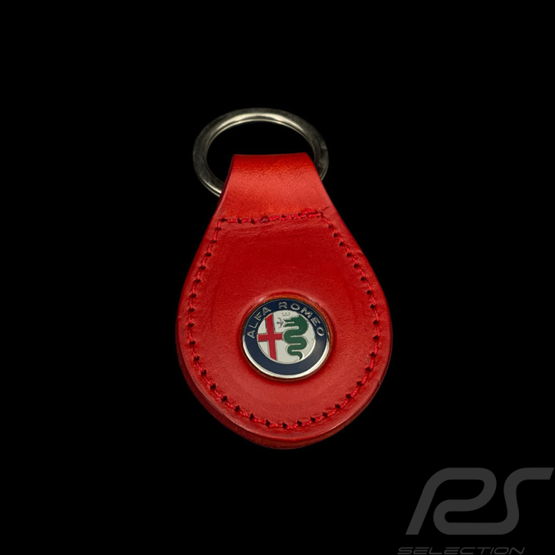 Alfa Romeo Keyring Red Leather