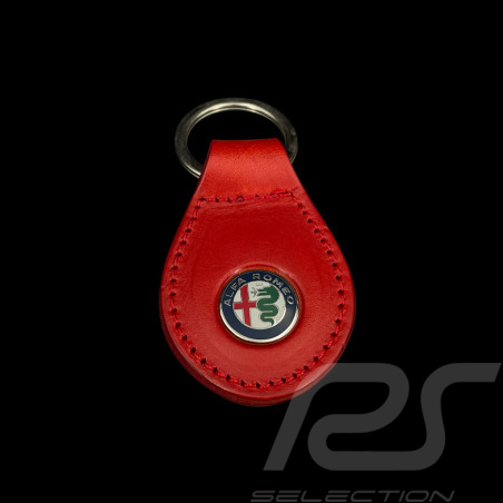 Alfa Romeo Keyring Red Leather