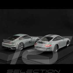 Duo Porsche 911 Sport Classic Type 992 2022 & Type 997 2010 Gris Sport Métallique 1/43 Spark WAP0200100PSCG / WAP0200110RSCL