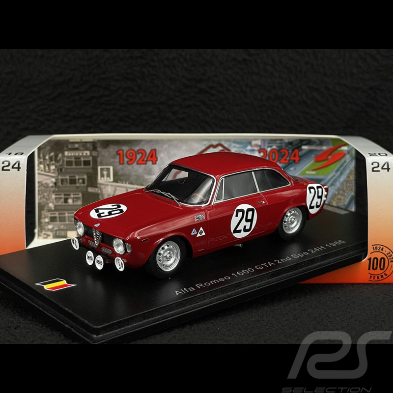 Alfa Romeo 1600 GTA n° 29 2. 24h Spa 1966 1/43 Spark 100SPA09
