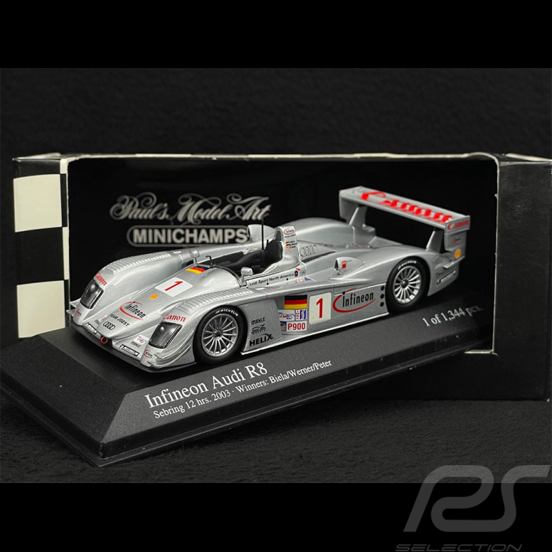 Audi R8 Infineon n° 1 Winner 12h Sebring 2003 1/43 Minichamps 400031391