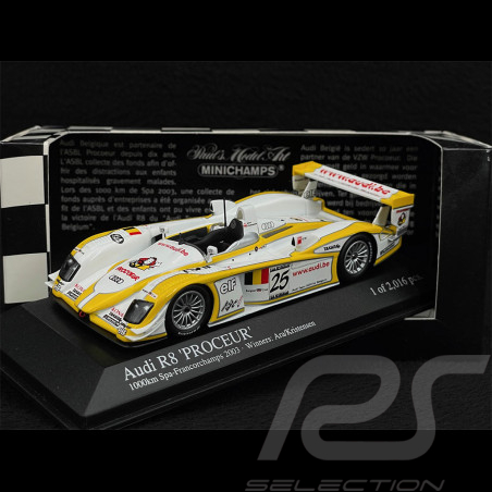 Audi R8 n°25 Vainqueur 1000km Spa-Francorchamps 2003 1/43 Minichamps 400031325