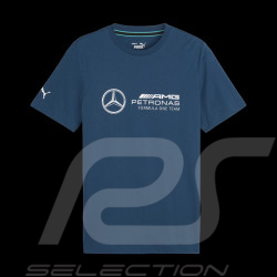 Mercedes T-shirt AMG Petronas Puma F1 Team Giant logo Ocean Blue 623762-07 - men