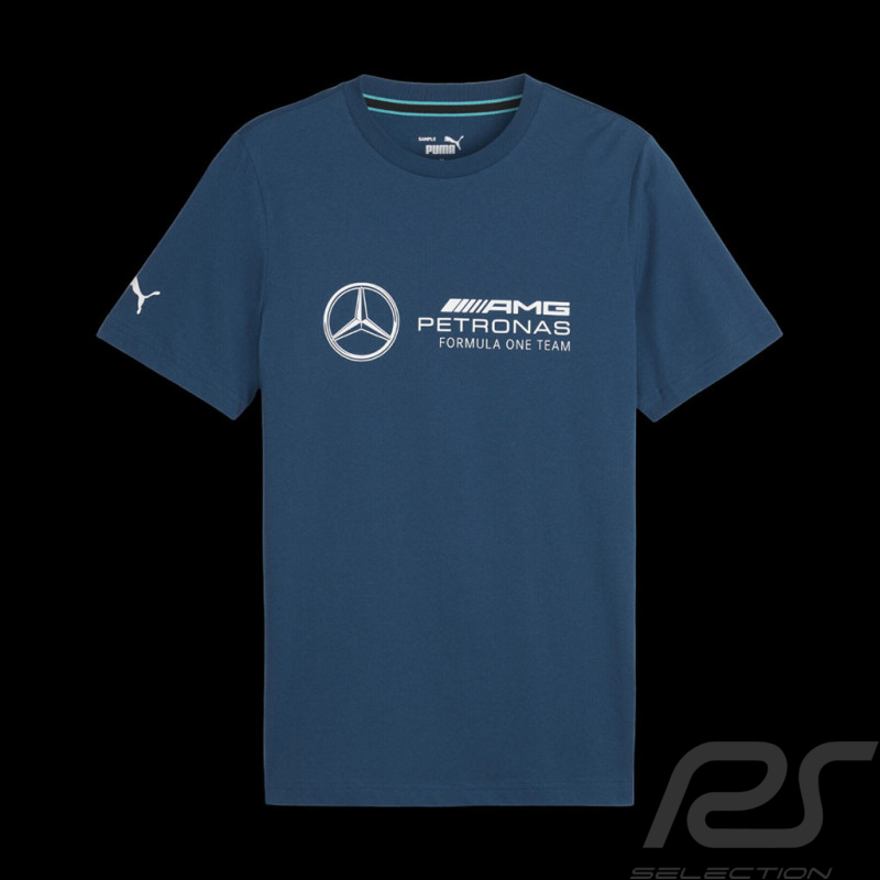 T-shirt Mercedes AMG Petronas Puma F1 Team Logo Géant Bleu Océan 623762-07 - homme