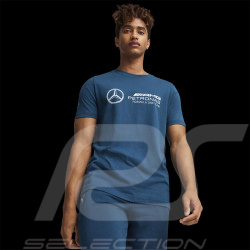 Mercedes T-shirt AMG Petronas Puma F1 Team Giant logo Ocean Blue 623762-07 - men