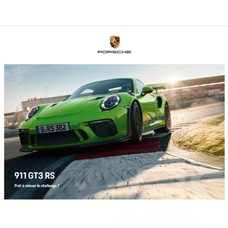 Porsche Brochure 911 GT3 RS Prét à relever le challenge ? 05/2019 in french WSLH1901000230