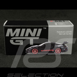 Porsche 911 GT3 RS Type 992 2022 Schwarz / Rote Streifen 1/64 Mini GT MGT00681-L