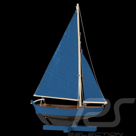Boat - Sailing dinghie Blue Sail 26 cm Wood
