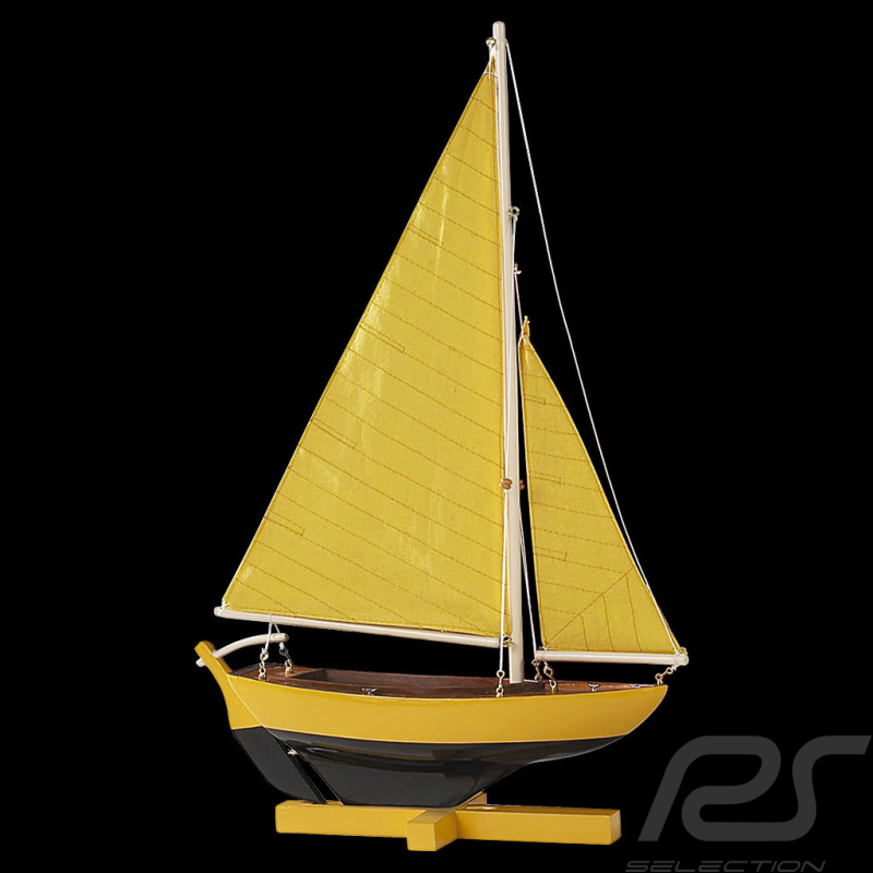 Boot - Segelboot Gelb 26 cm Holz