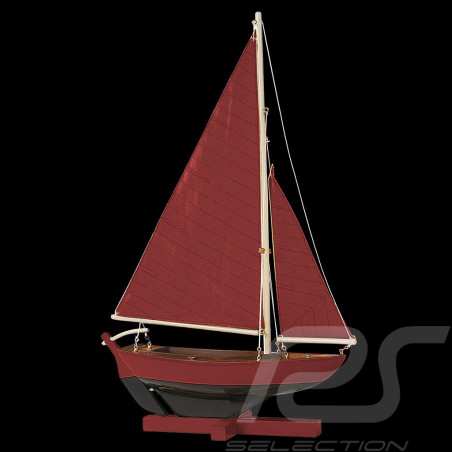 Boat - Sailing dinghie Red Sail 26 cm Wood