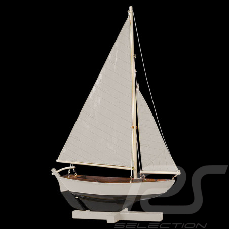 Boot - Segelboot Weiß  26 cm Holz