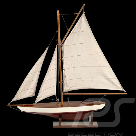 Boot - Teichyachten Rumpffarbe Rot 20 cm Holz