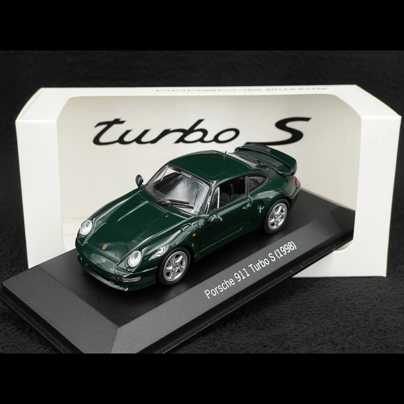 Porsche 911 Turbo S Type 993 1998 dark green 1/43 Minichamps