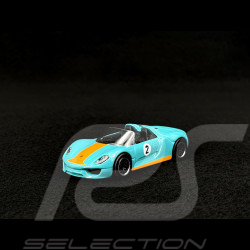 Porsche 918 Spyder n° 2 Racing Sports Premium Showbox Gulf blue / Orange 1/59 Majorette 212052793STB