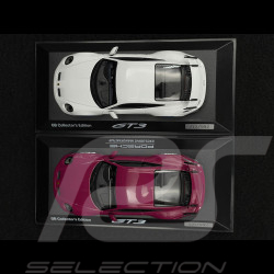 Duo Porsche 911 GT3 Type 992 RHD 2021 Ruby Red / Carrara White 1/43 Minichamps WAP0202710RGT3 / WAP0202720RGT3