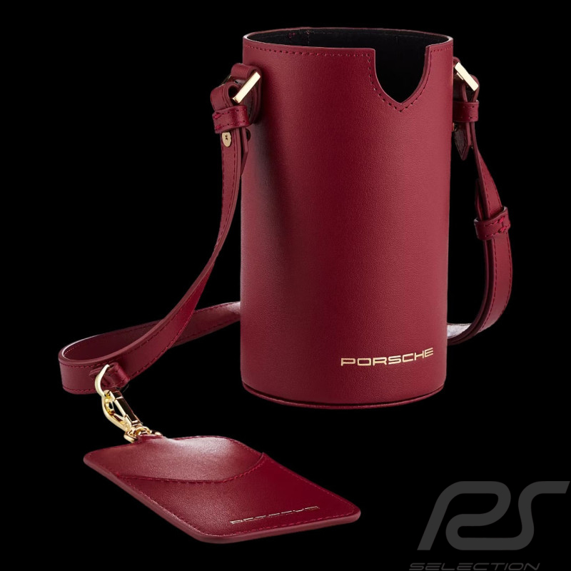 Porsche Schultertasche Becherhalter Leder Carminrot WAP0350030SCHB