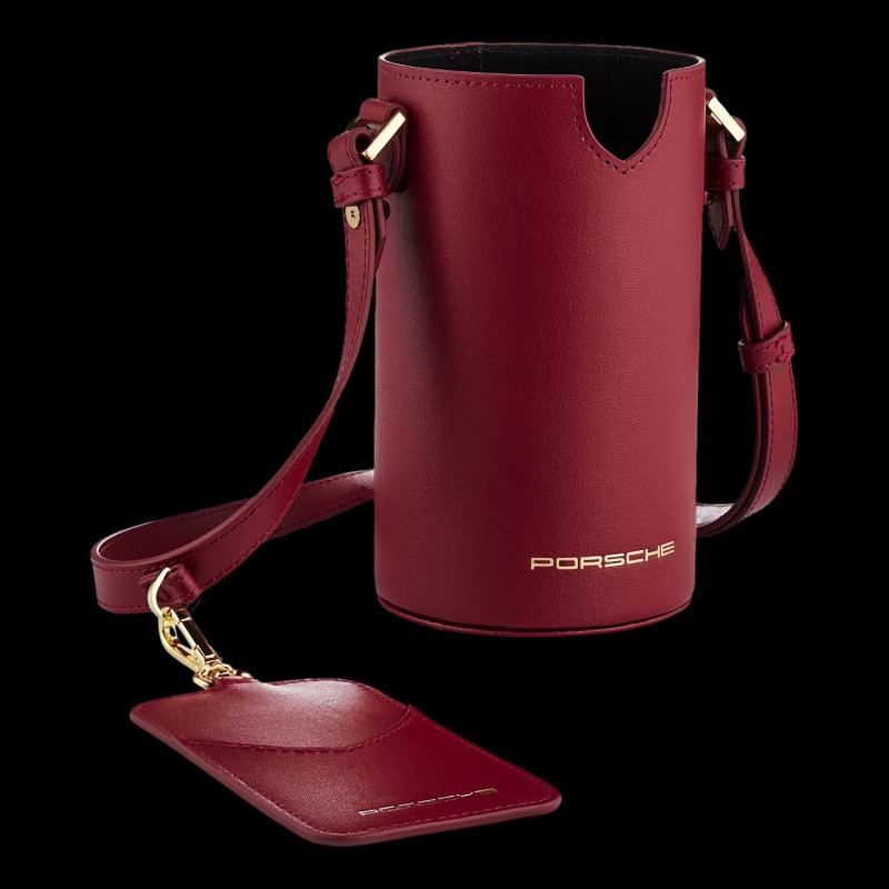 Porsche Schultertasche Becherhalter Leder Carminrot - Main Image