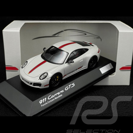 Porsche 911 Carrera GTS type 991 phase II gris craie / bandes rouges 1/43 Spark WAX02020055