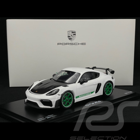 Porsche 718 Cayman GT4 RS Type 982 2021 White / Green Stripes 1/18 Spark WAP0214130SCAY
