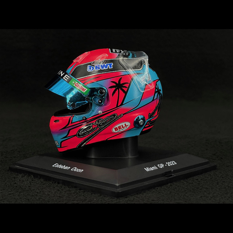 Mini Casque Alpine F1 Esteban Ocon 2023 – échelle 1:5, Design GP De Monaco, Collector 28 Cm