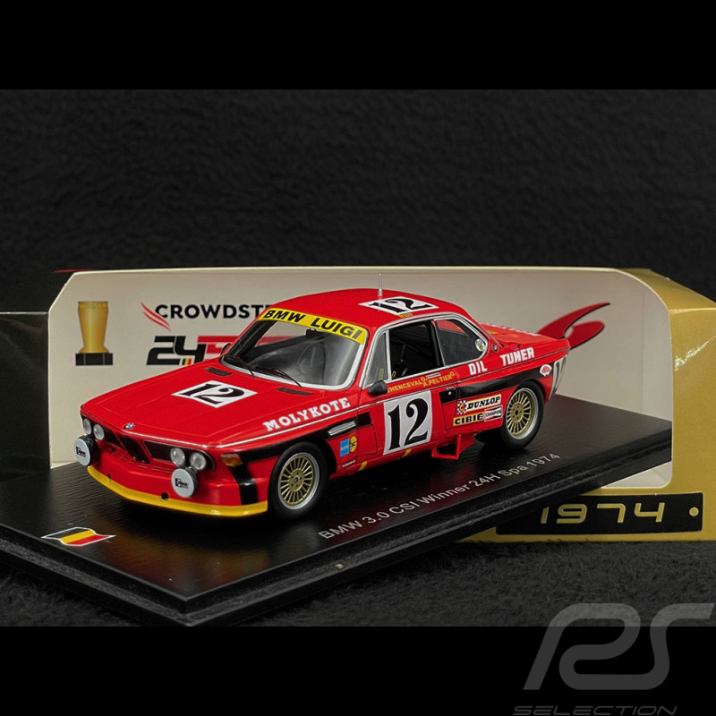 BMW 3.0 CSI n° 12 Sieger 24h Spa 1974 1/43 Spark 43SPA1974