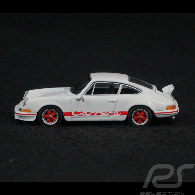 Porsche 911 Carrera RS 2.7 1973 Blanc Grand Prix / Bandes Rouges 1/64 Mini GT MGT00612-L