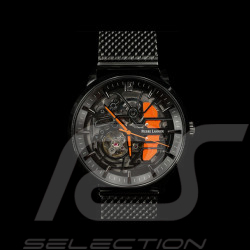 Pierre Lannier Automatic Watch Paddock Made in France Metal bracelet Black / Orange 338A459