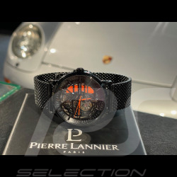 Pierre Lannier Automatic Watch Paddock Made in France Metal bracelet Black / Orange 338A459