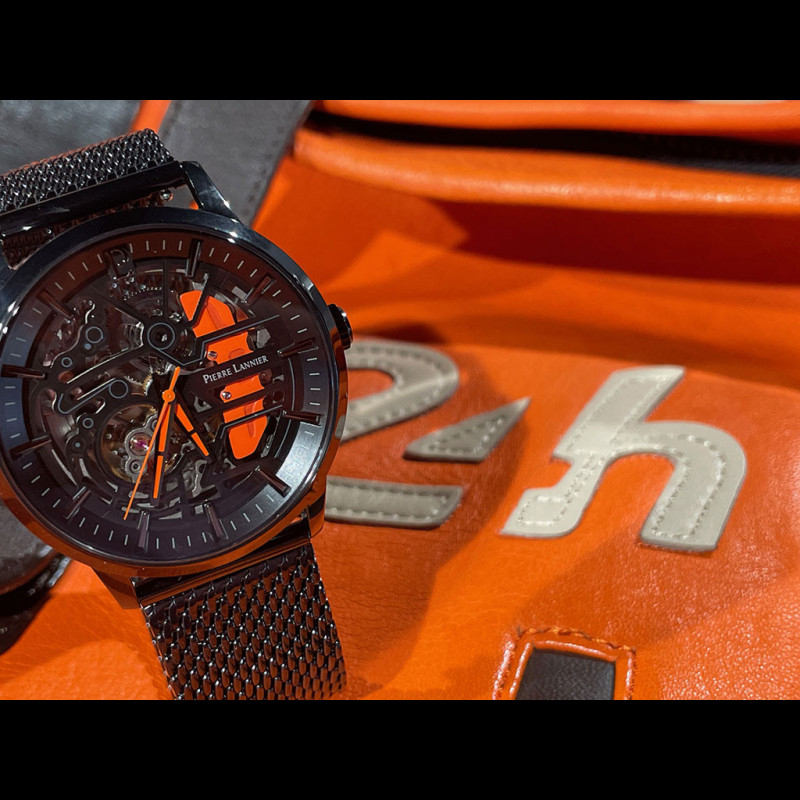 Paddock Automatic Watch Black / Orange Metal bracelet Made in France ...