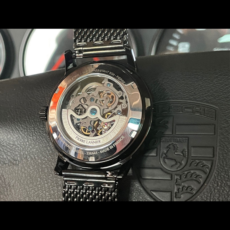 Paddock Automatic Watch Black / Orange Metal bracelet Made in France ...