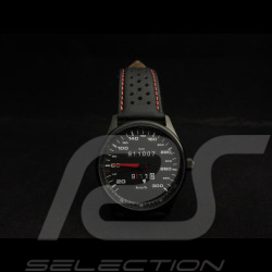 Montre automatique compteur de vitesse Porsche 911 300 km/h  boitier noir / fond noir / chiffres blancs