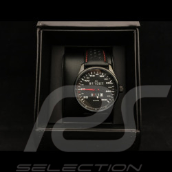 Montre automatique compteur de vitesse Porsche 911 300 km/h  boitier noir / fond noir / chiffres blancs