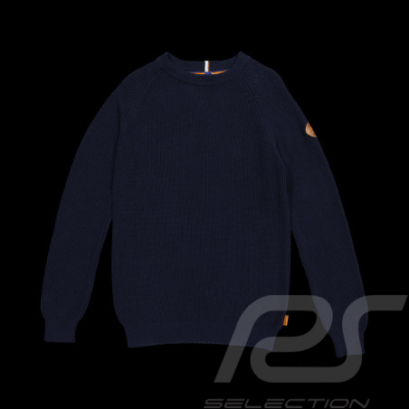 Pull Steve McQueen type pêcheur col rond Bleu Marine GU242SWM01-100 - Homme